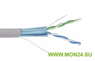 Кабель симметричный (витая пара), серый F/UTP 2х2х24AWG кат.5E solid P