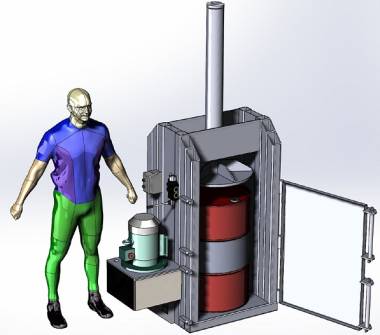 Пресс-пакетировщик вертикальный для бочек Кубер-20ВБ