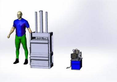 Пресс-пакетировщик вертикальный Кубер-4ВА из стали AISI 304 для пищевых предприя