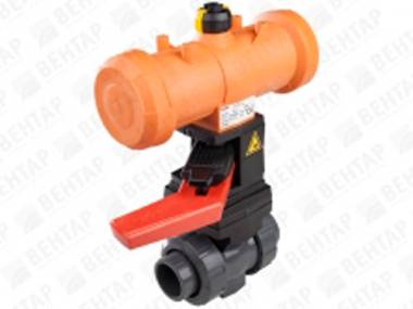 Шаровый кран с пневмоприводом +GF+ тип 230 d40 PVC-U